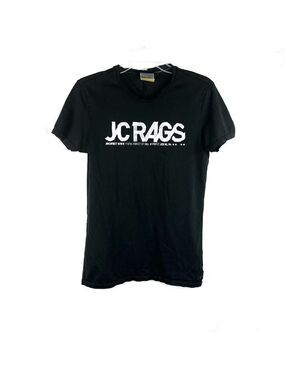 Euc-jc Rags Nordstrom, B/W Crew Neck, Cotton, Logo, Short Sleeve Tee Size Large
